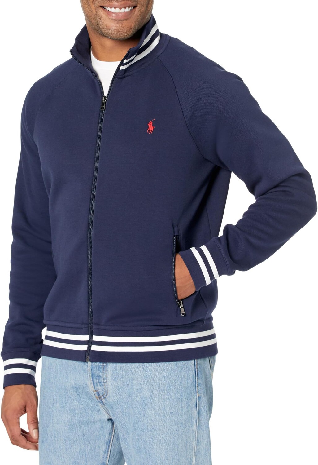 

Куртка Double-Knit Track Jacket Polo Ralph Lauren, цвет Cruise Navy Multi