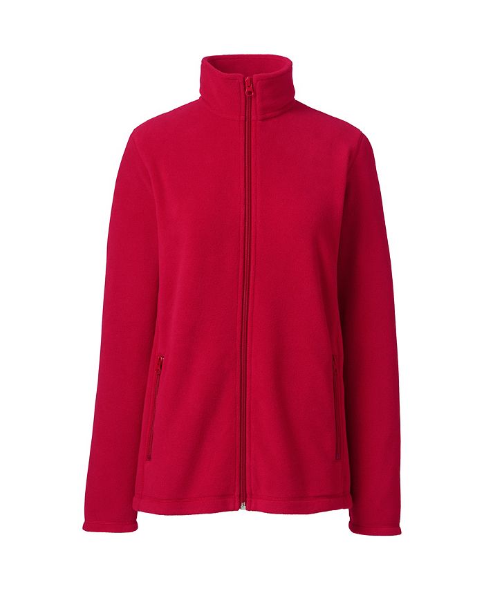 цена Женская флисовая куртка средней плотности с молнией во всю длину Lands' End, красный