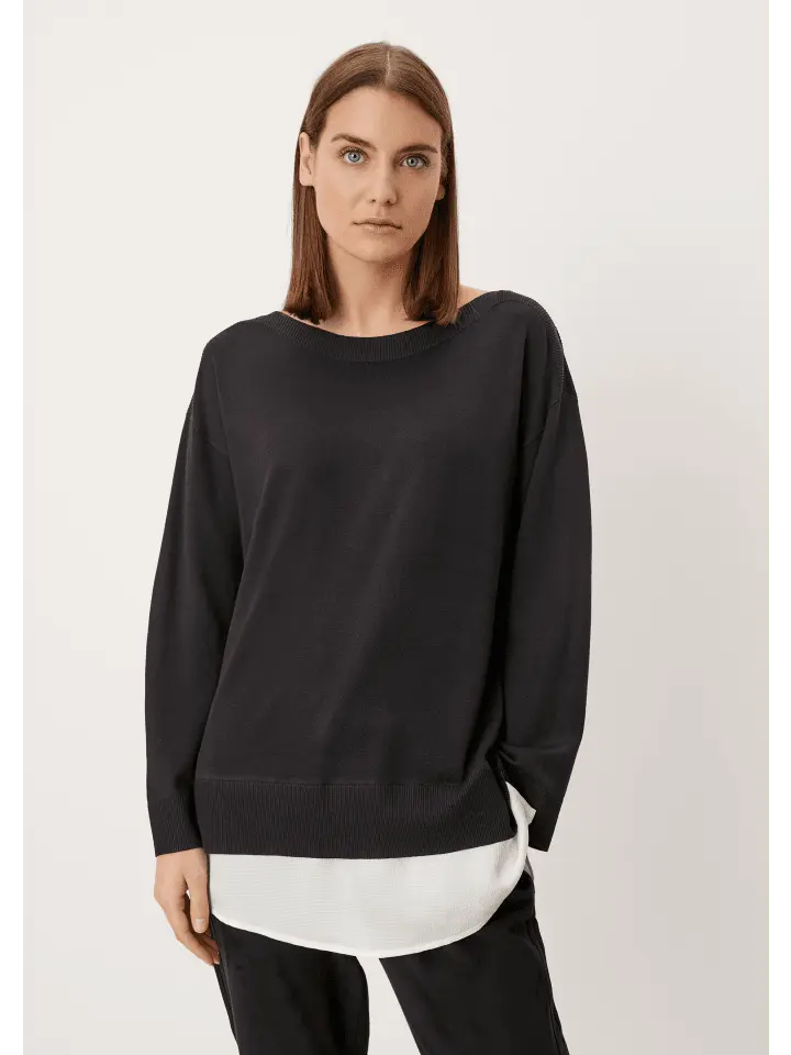 

Пуловер sOliver BLACK LABEL langarm, черный