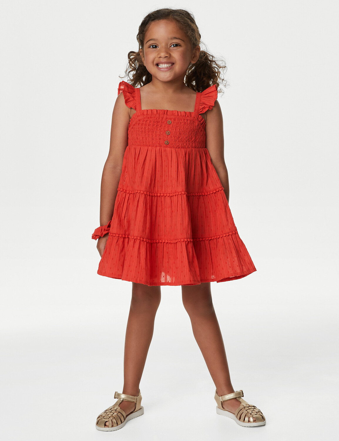 

Многоярусное платье из чистого хлопка (2–8 лет) Marks & Spencer