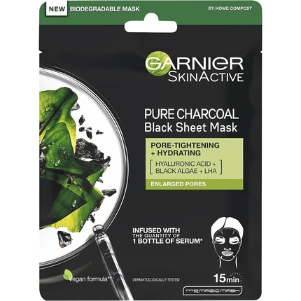 Тканевая маска Pure Charcoal Black 28G, Garnier