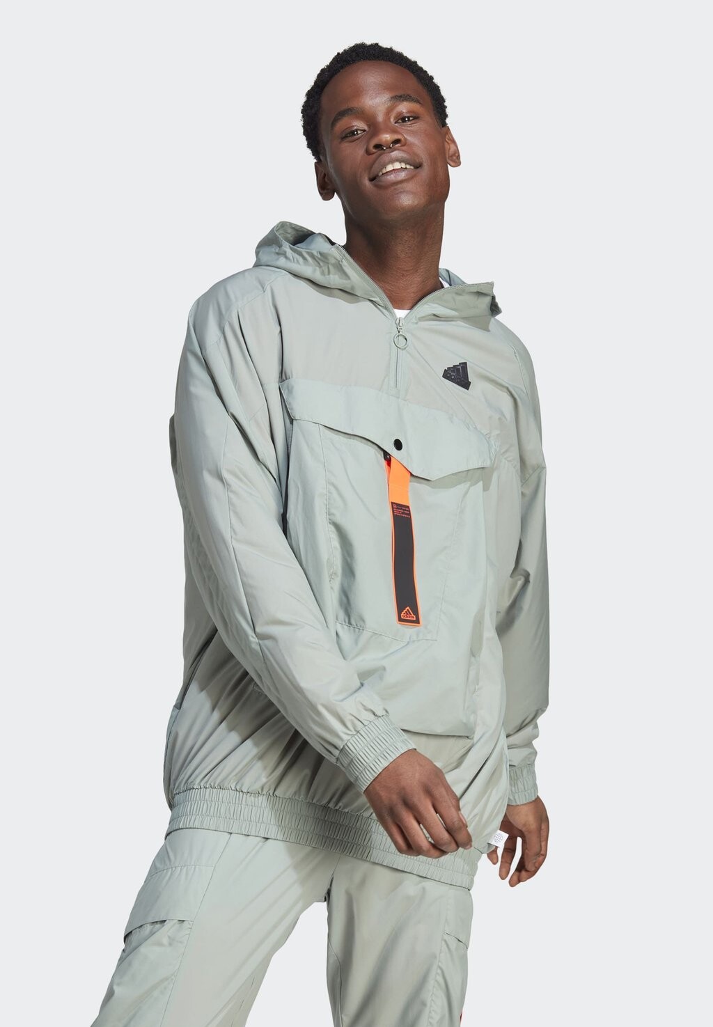 

Толстовка Adidas M Ce Q2 Pr Wb, серебристо-зеленая, Серый