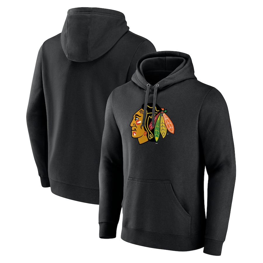 

Пуловер с капюшоном Fanatics Branded Chicago Blackhawks, черный