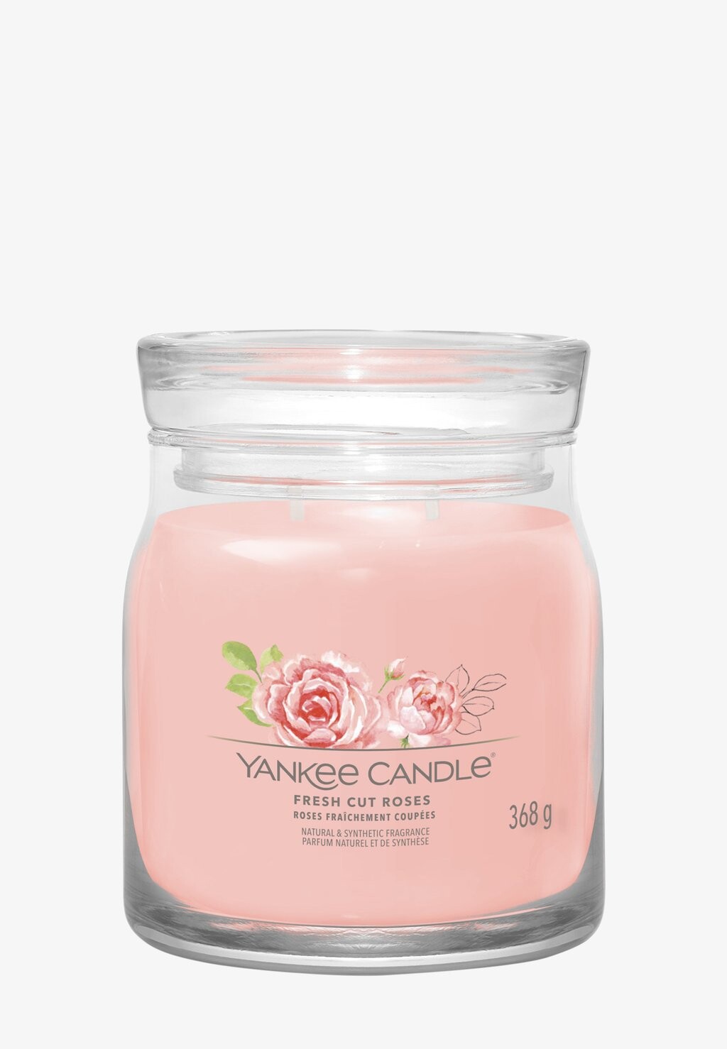 

Ароматическая свеча Signature Medium Jar Fresh Cut Roses Yankee Candle, розовый