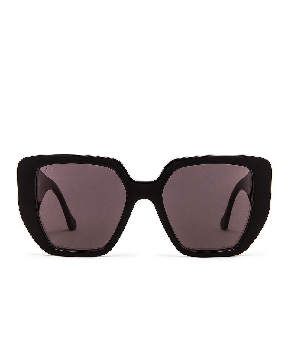 

Солнцезащитные очки Gucci Oversize Geometric, цвет Shiny Black & Solid Grey