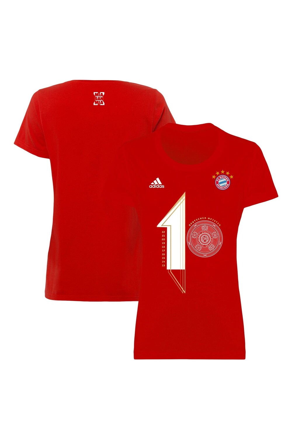 

Футболка Баварии 10-й чемпионат подряд adidas, красный