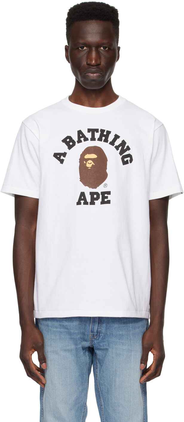 

Белая футболка колледжа Bape, цвет White