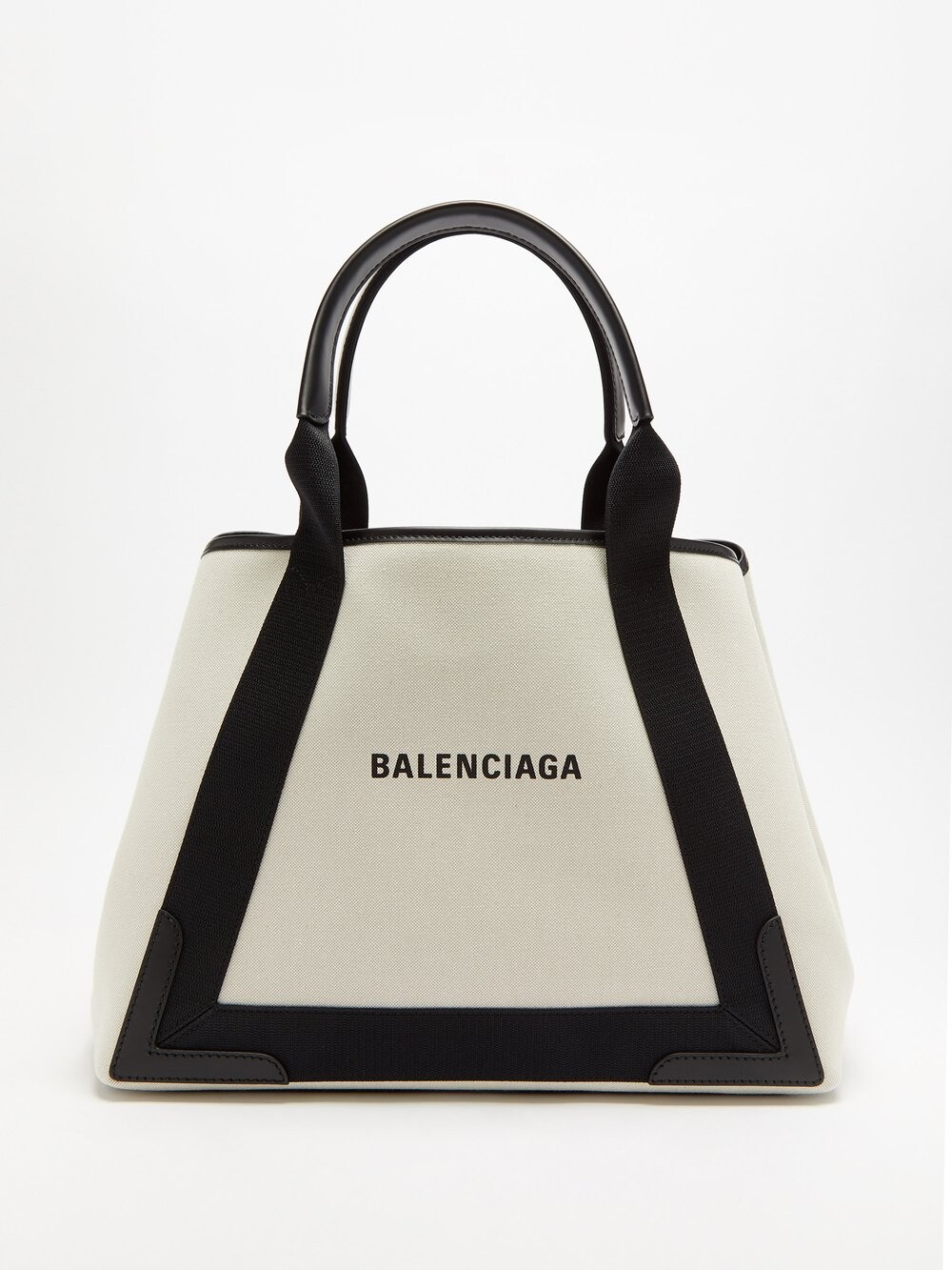 

Холщовая сумка cabas m с кожаной отделкой и логотипом Balenciaga, бежевый