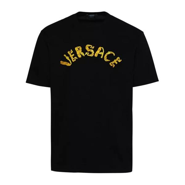 

Футболка black cotton t-shirt Versace, черный