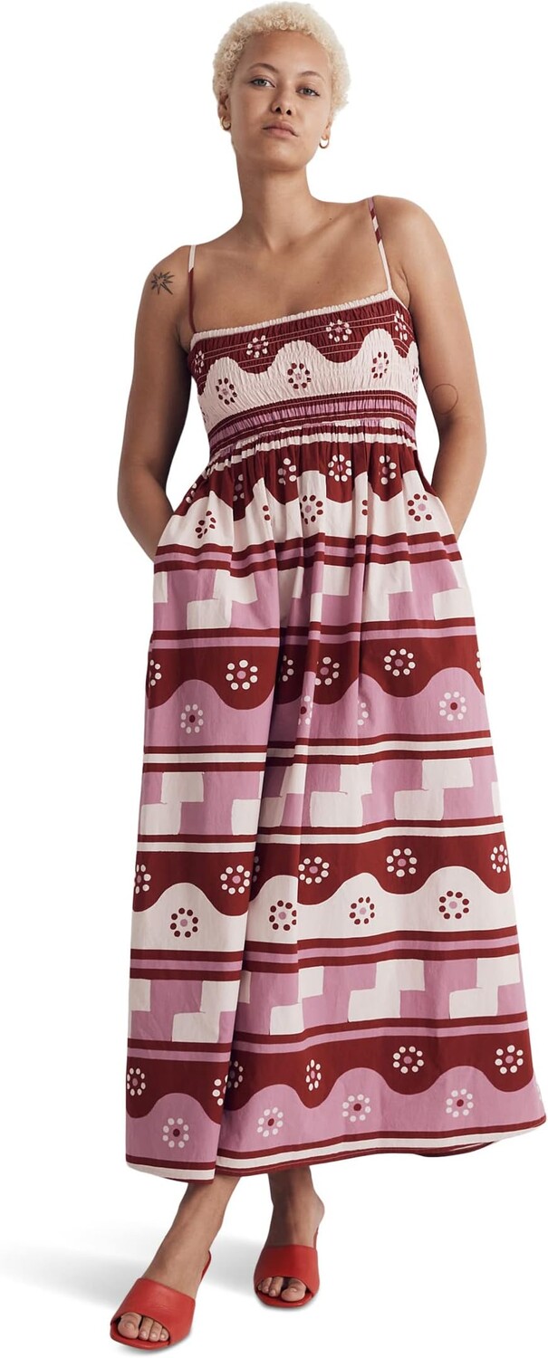 

ПЛАТЬЕ миди без рукавов Theo в цвете Geodaisy Batik Madewell, цвет Rusted Red