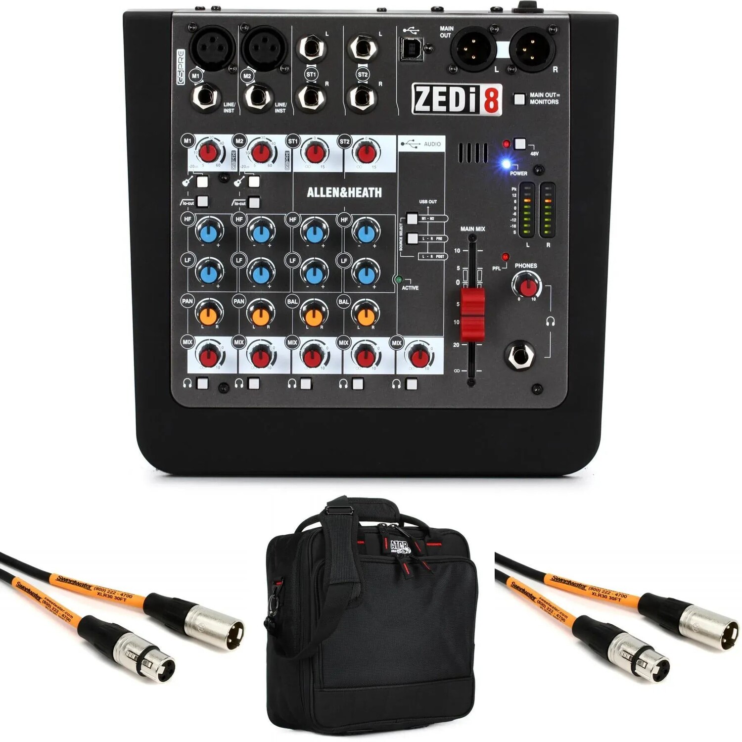 

Комплект 8-канального микшера Allen & Heath ZEDi-8 с аудиоинтерфейсом USB