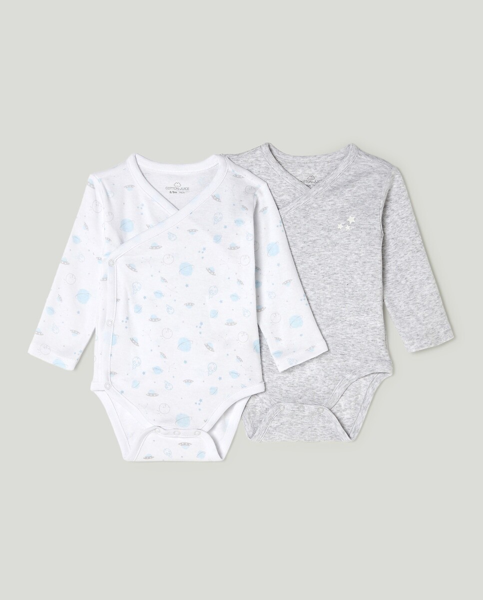 

Комплект из двух комбинезонов для новорожденных. Cotton Juice, разноцветные
