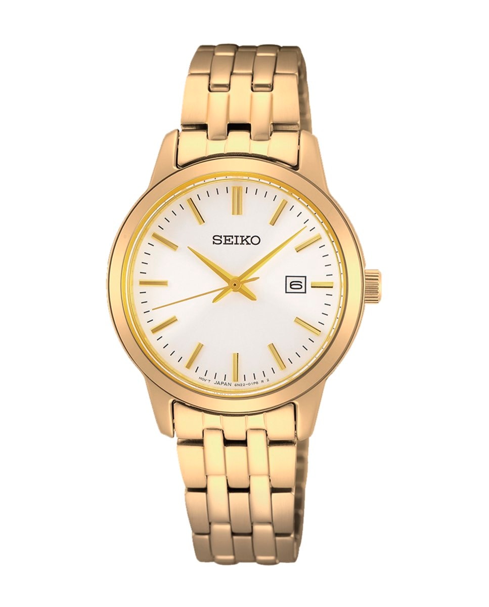 Нео классические женские часы SUR412P1 из стали с золотым ремешком Seiko, золотой роскошные женские кварцевые часы со звездным небом женские часы тонкие стальные женские часы с талией