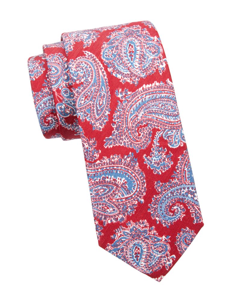 Шелковый галстук с пейсли Brioni, бордо