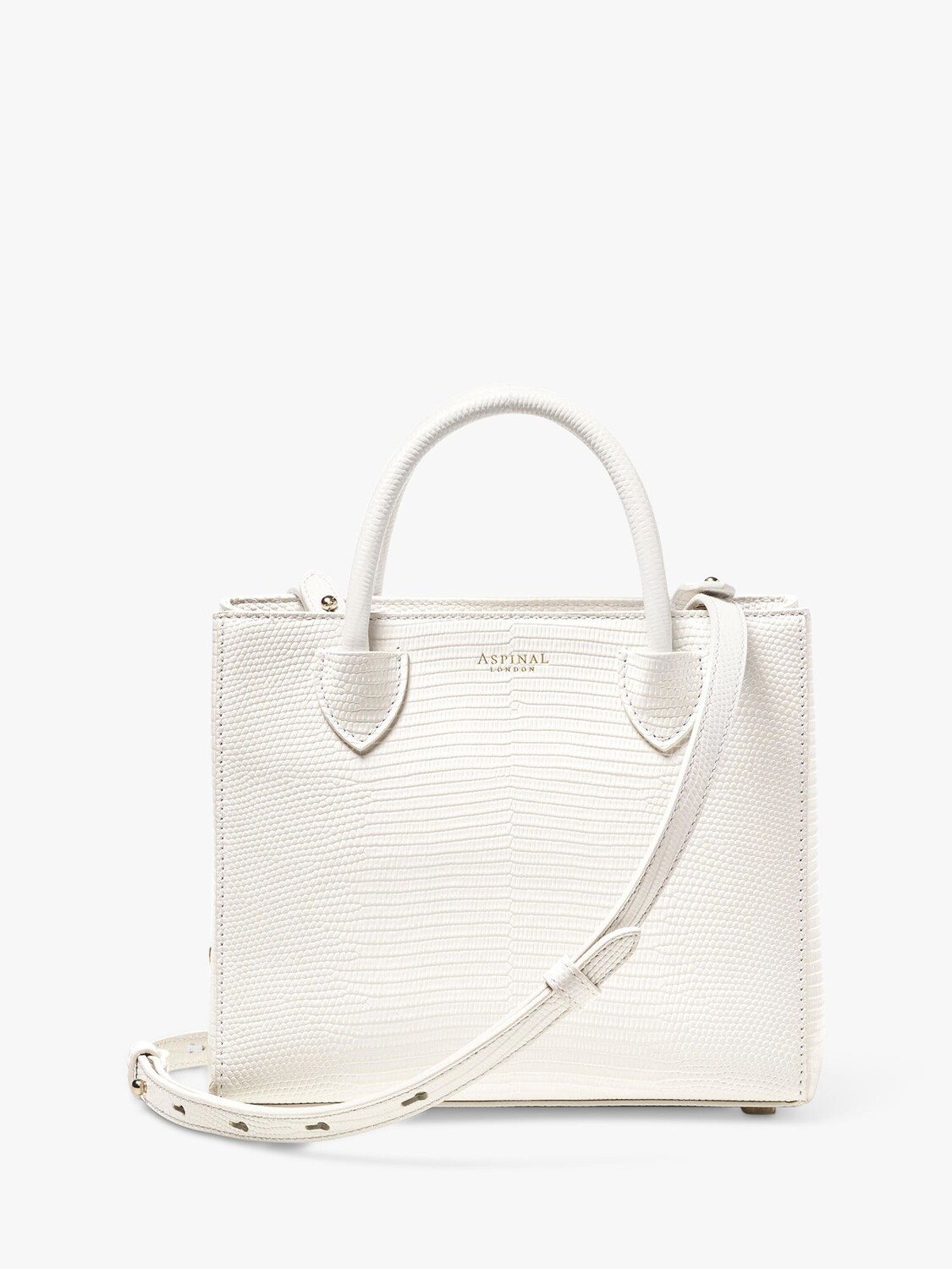 

Сумка-тоут Aspinal of London Madison Mini Lizard, белая