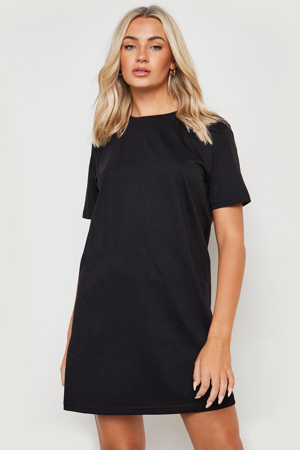 Базовое платье-футболка boohoo, черный платье gagaopt базовое 44 размер