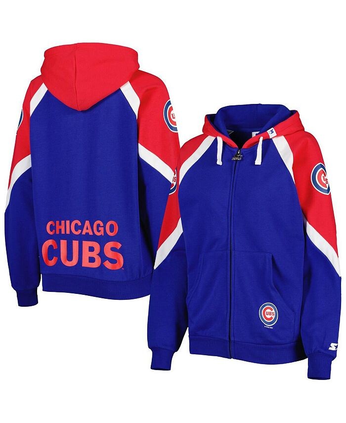 

Женская красная толстовка с молнией во всю длину Royal Chicago Cubs Hail Mary Starter, синий