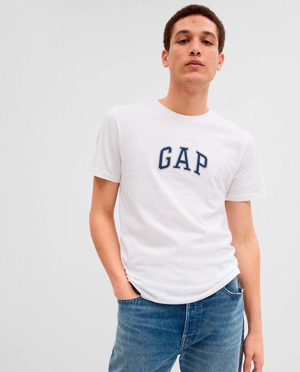 

Мужская футболка с логотипом и короткими рукавами Gap, белый