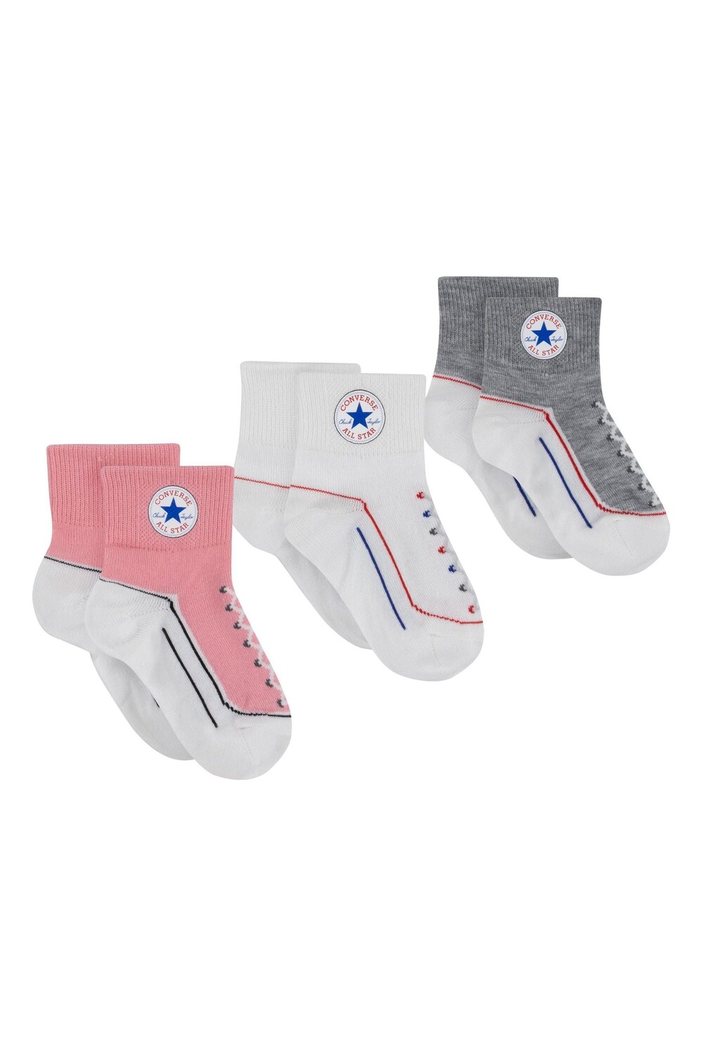 

3 пары детских носков Converse, розовый
