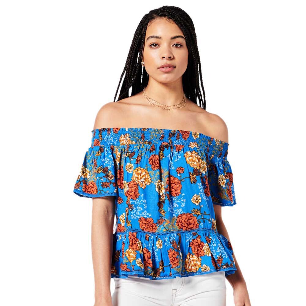 

Рубашка Superdry Vintage Emb Off Shoulder, синий