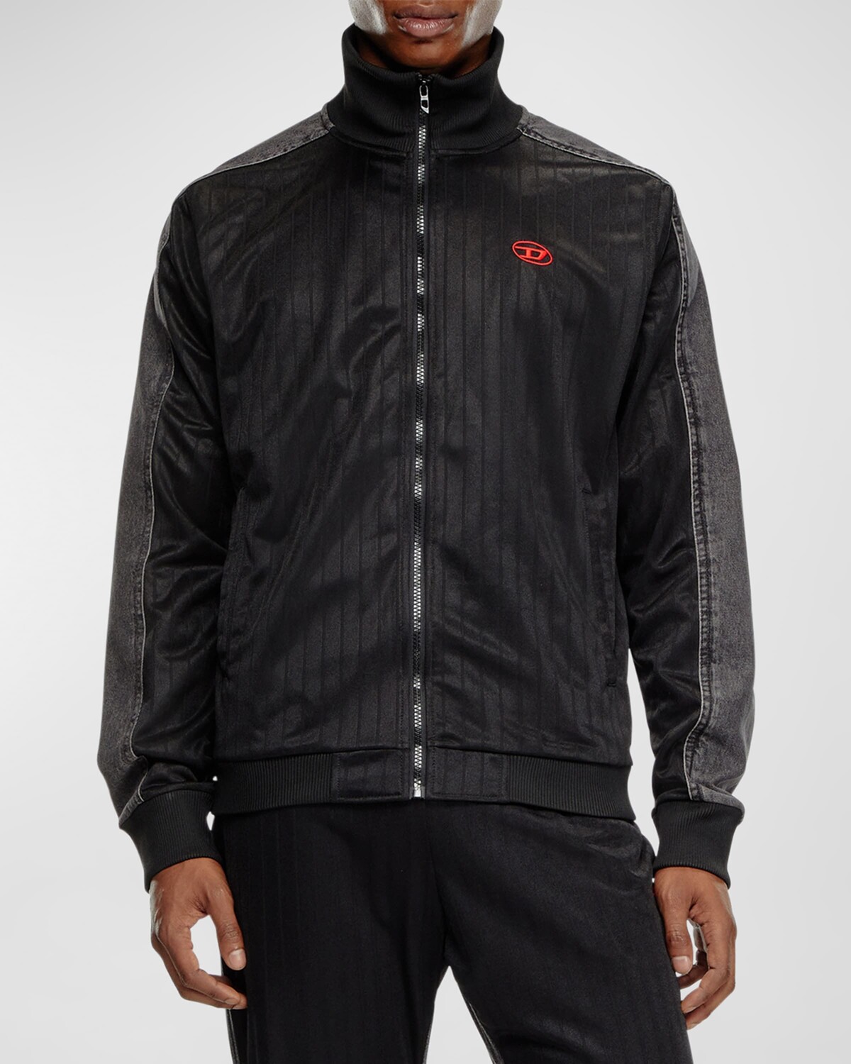

Мужская куртка овальной формы с кусочками D Diesel, цвет Black Black Black