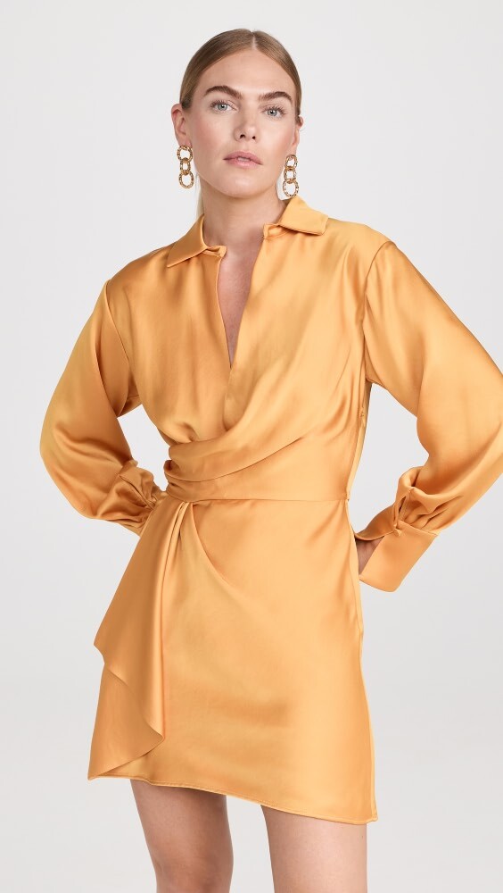 

Платье мини SIMKHAI Talit Draped Front, золотой