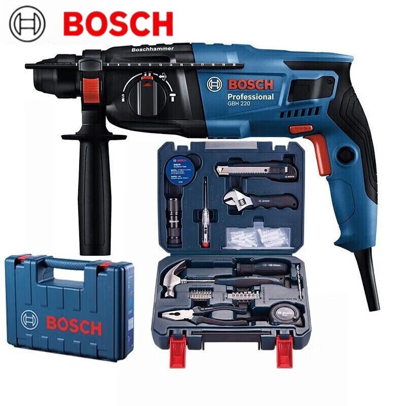 Перфоратор электрический Bosch GBH220 с инструментами, 720W