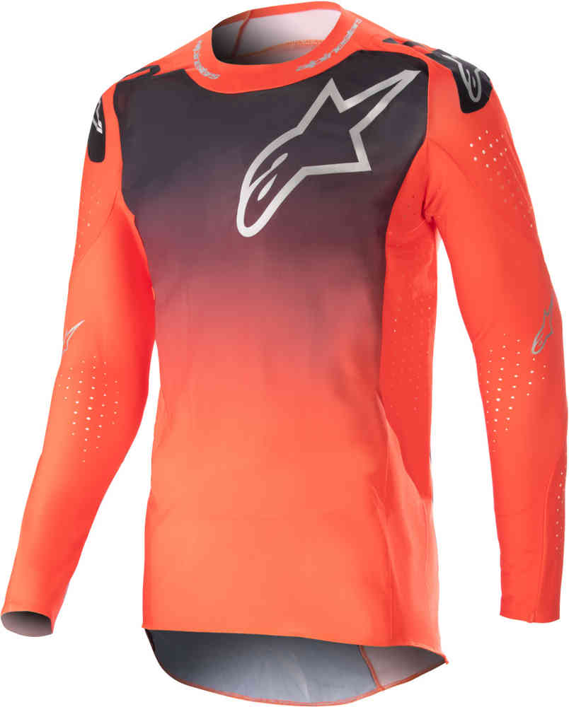 Джерси Supertech Risen для мотокросса Alpinestars, оранжевый/черный штаны для мотокросса велосипед для езды по бездорожью