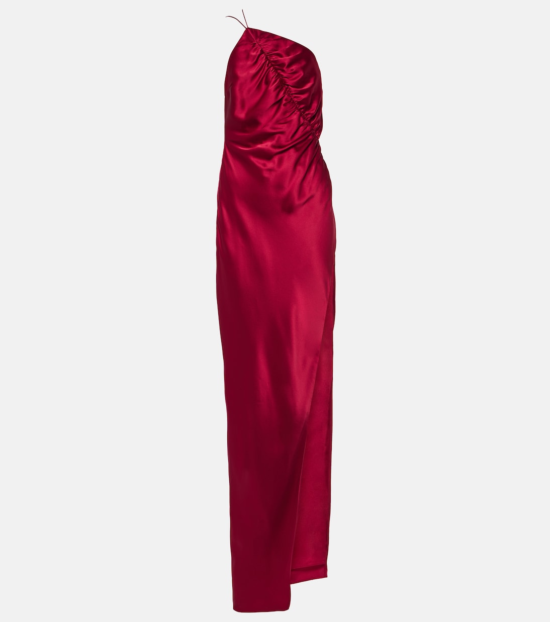 Платье из шелкового шармеза на одно плечо The Sei, красный