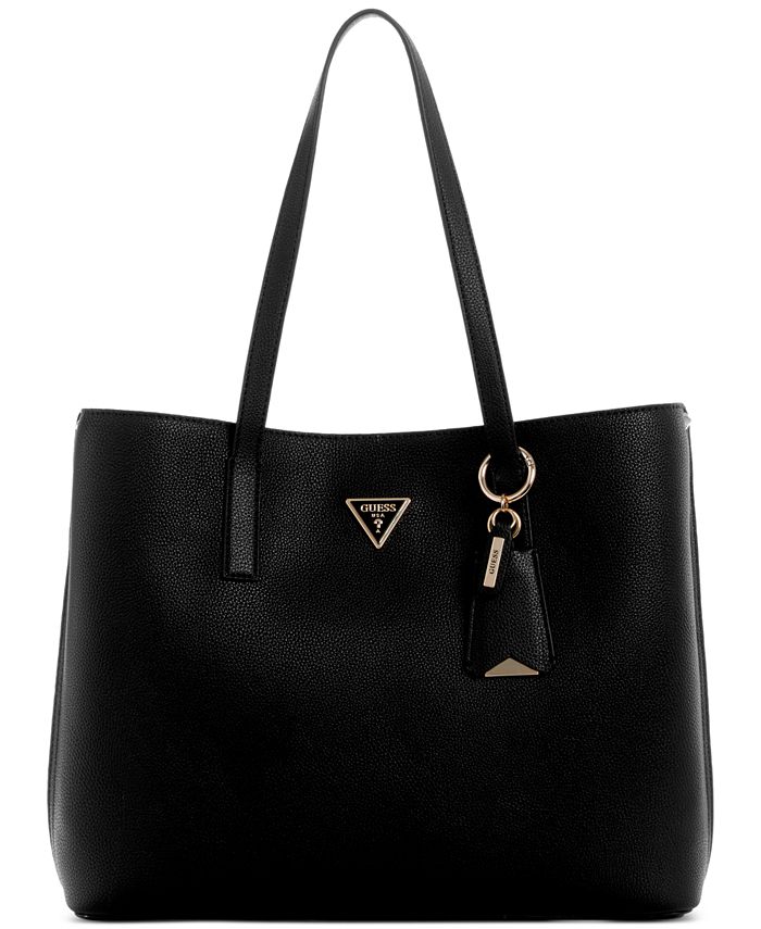 Большая сумка-тоут для девушки Meridian с тремя отделениями GUESS, черный сумка сэтчел guess vibe girlfriend черный