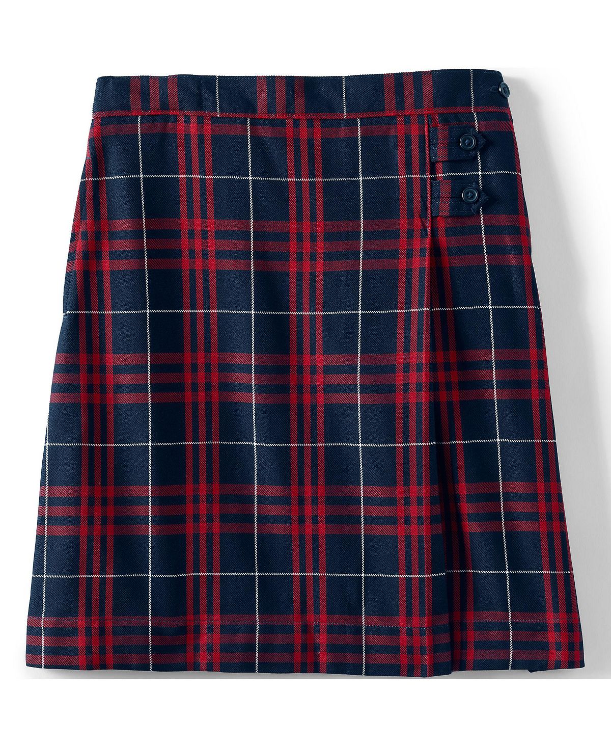 Детская школьная форма, тонкая клетчатая юбка трапециевидной формы для девочек ниже колена Lands' End