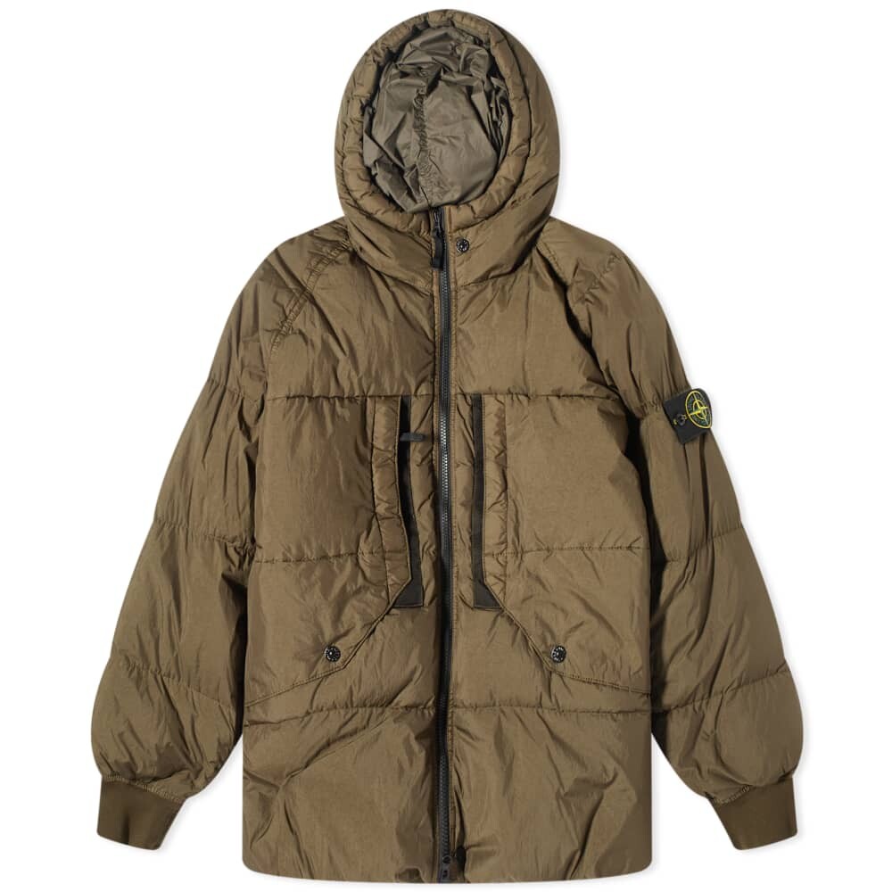 

Репсовая куртка-пуховик с капюшоном Stone Island, оливковый, Зеленый