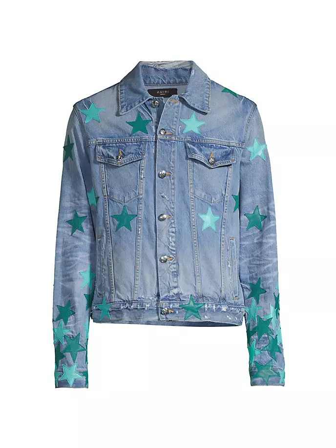 

Джинсовая куртка Chemist Star Trucker Amiri, цвет faded indigo