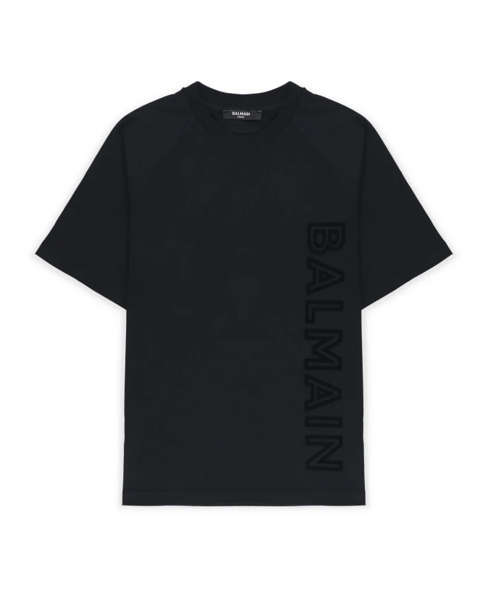 

Хлопковая детская футболка S с круглым вырезом Balmain, черный