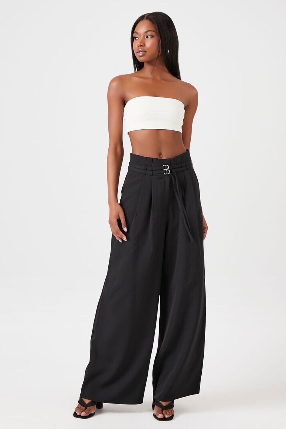 

Широкие брюки Paperbag Forever 21, черный