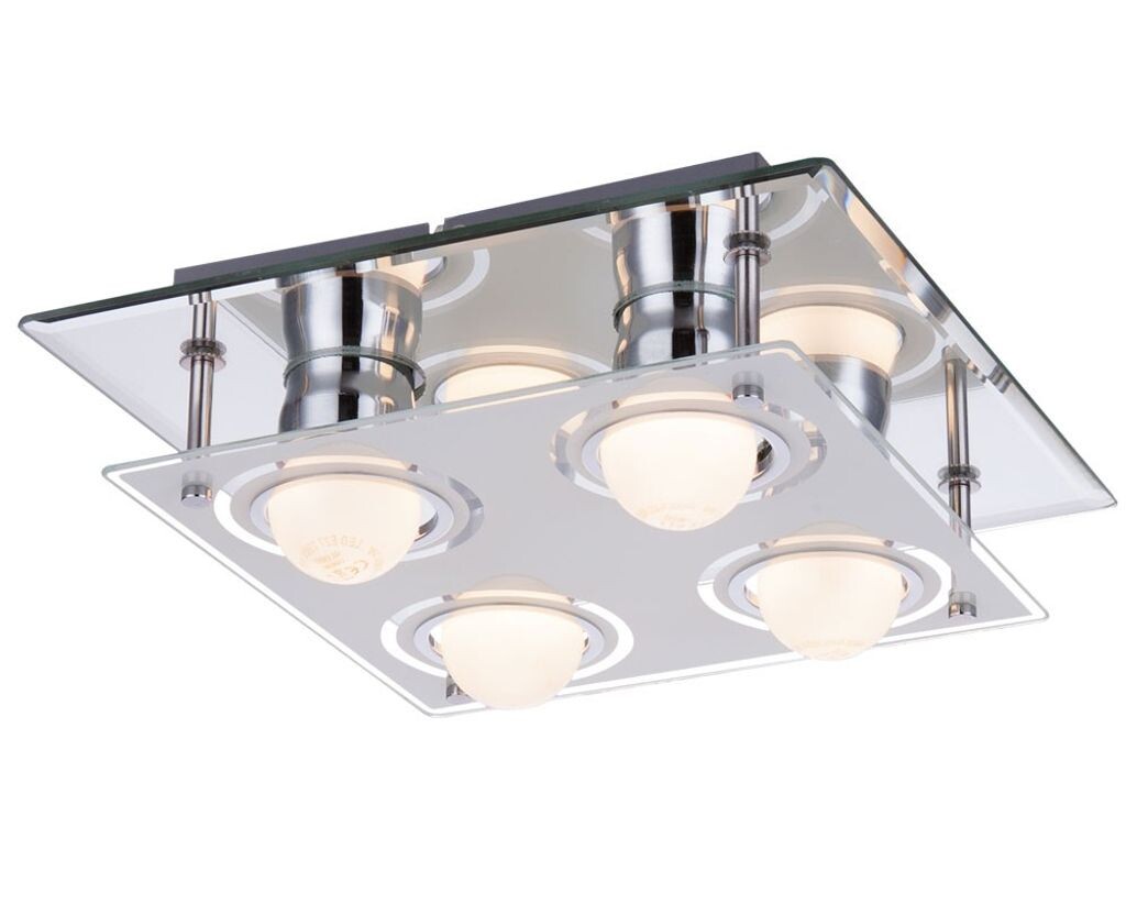 

Потолочный светодиодный светильник, хром, стекло, L 26 см, BLIZZARD etc-shop, серебро