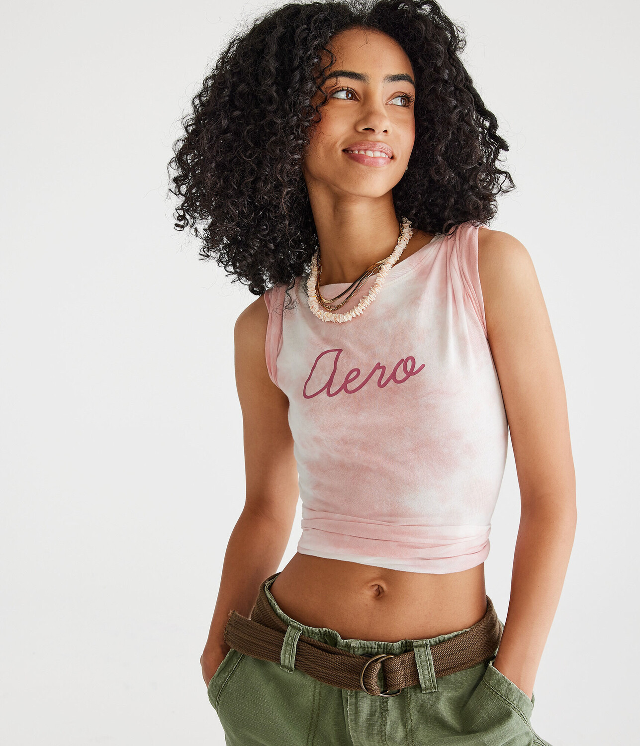 

Футболка с рисунком тай-дай Aero Script Aeropostale, розовый