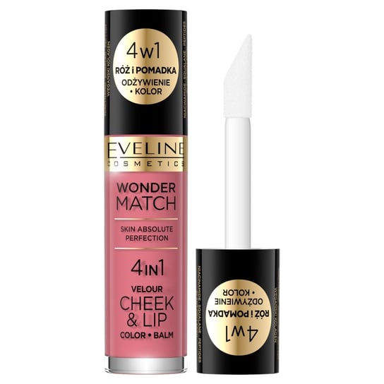 Румяна и жидкая помада 04, 4,5 мл Eveline Cosmetics, Wonder Match Velor Cheek&Lip