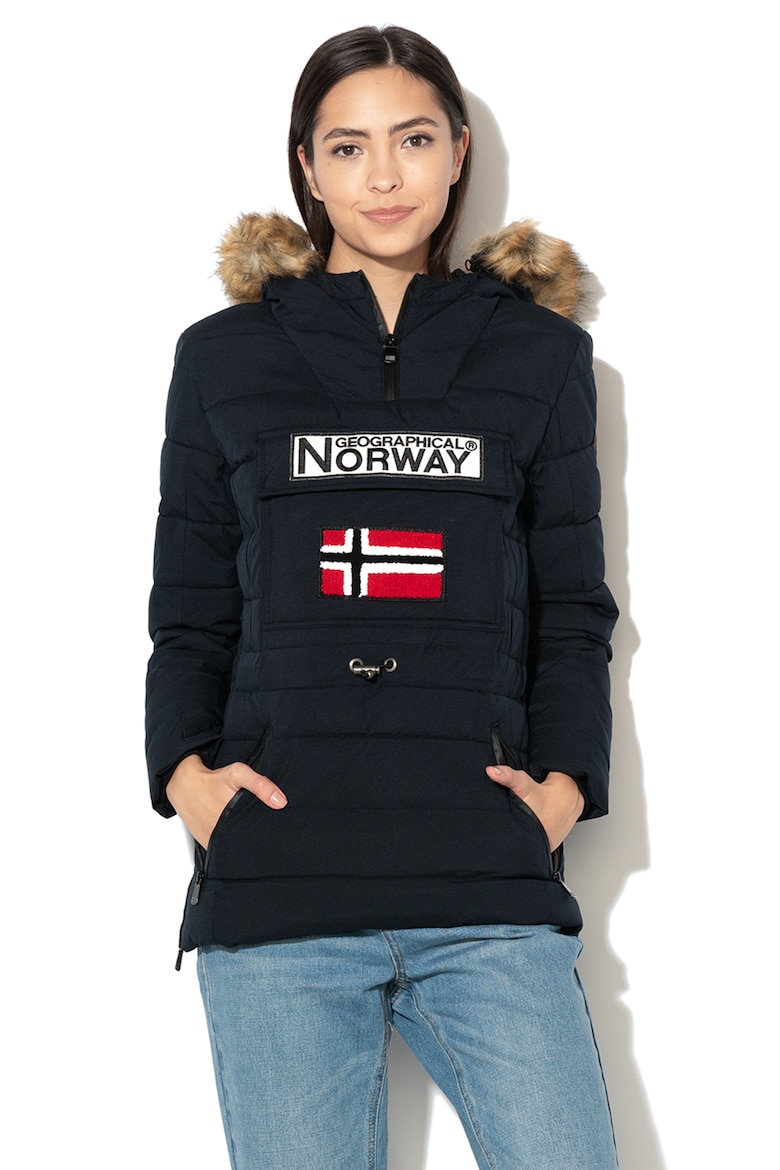 Зимняя куртка Belinda со съемным эко-пухом Geographical Norway, синий зимняя куртка belinda со съемным эко пухом geographical norway серый