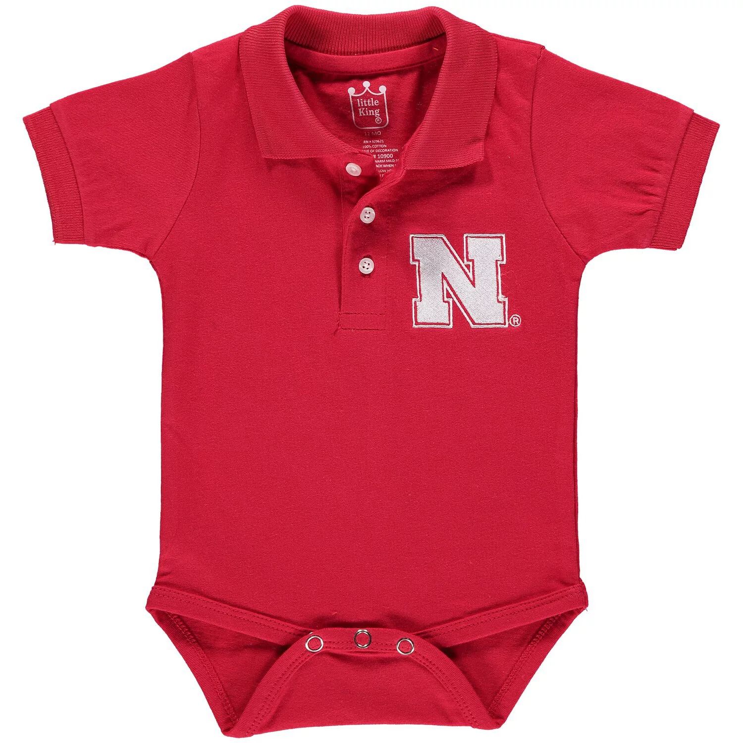 

Боди-поло Infant Scarlet Nebraska Huskers Unbranded