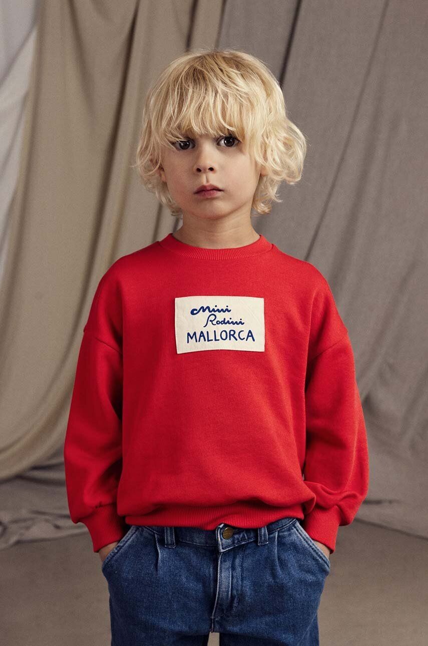 

Хлопковая толстовка Mini Rodini для детей на Майорке, красный