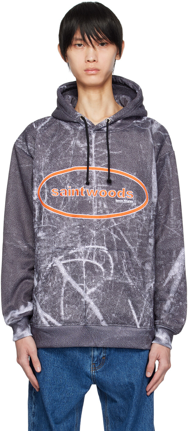 

Серый худи с вышивкой Saintwoods