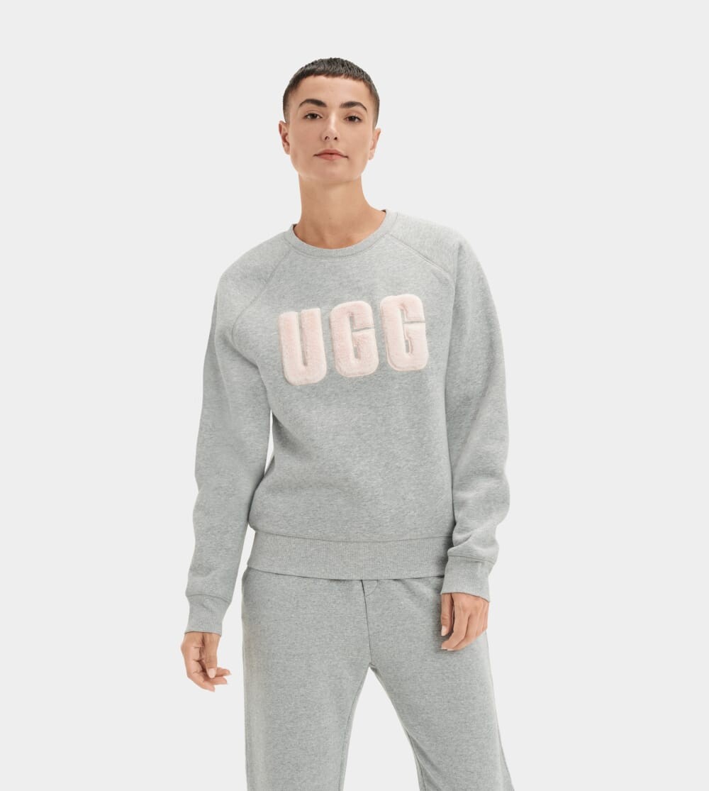 

Толстовка Madeline Fuzzy Logo Crewneck UGG, серый