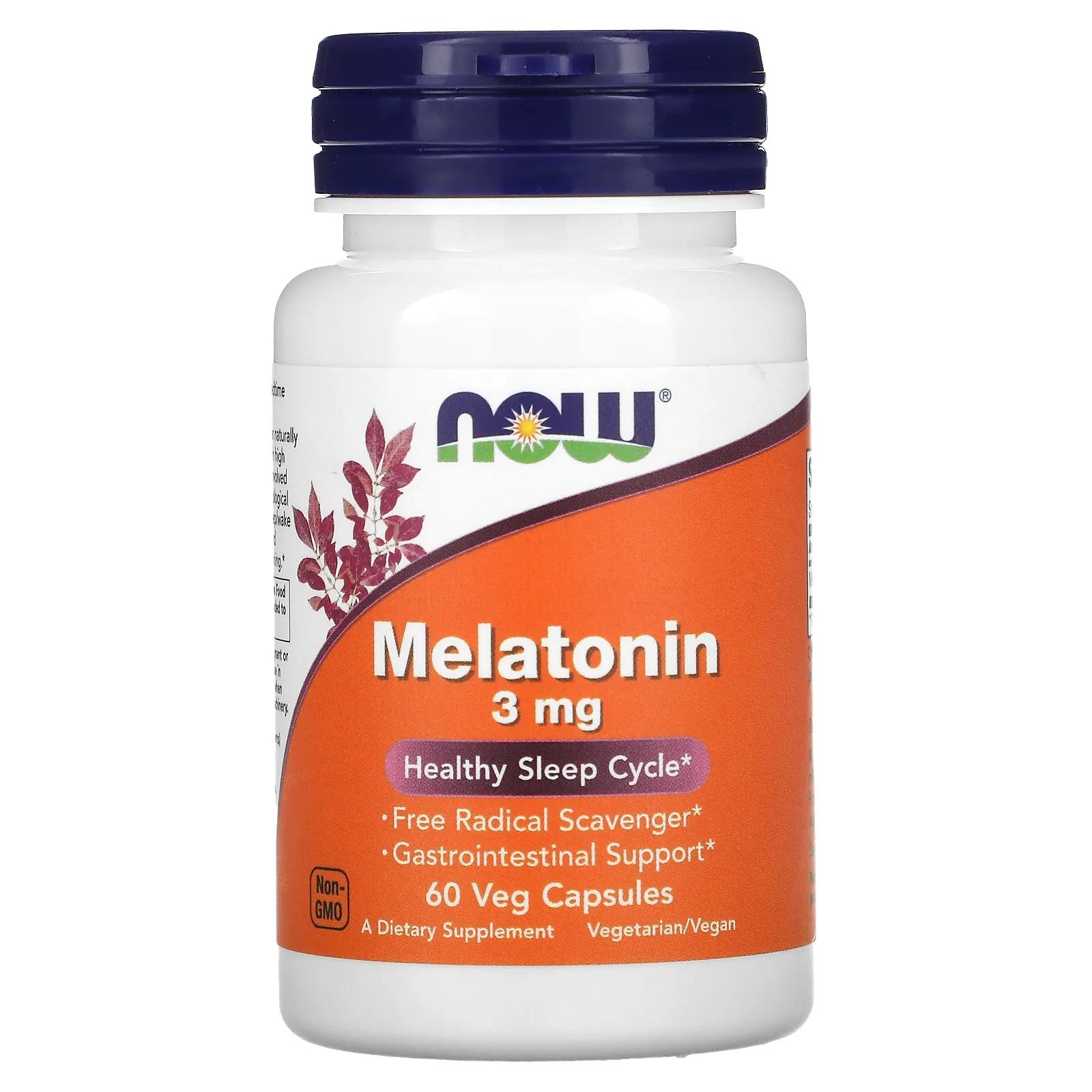 Now Foods Мелатонин 3 мг 60 капсул now foods мелатонин 3 мг 180 пастилок