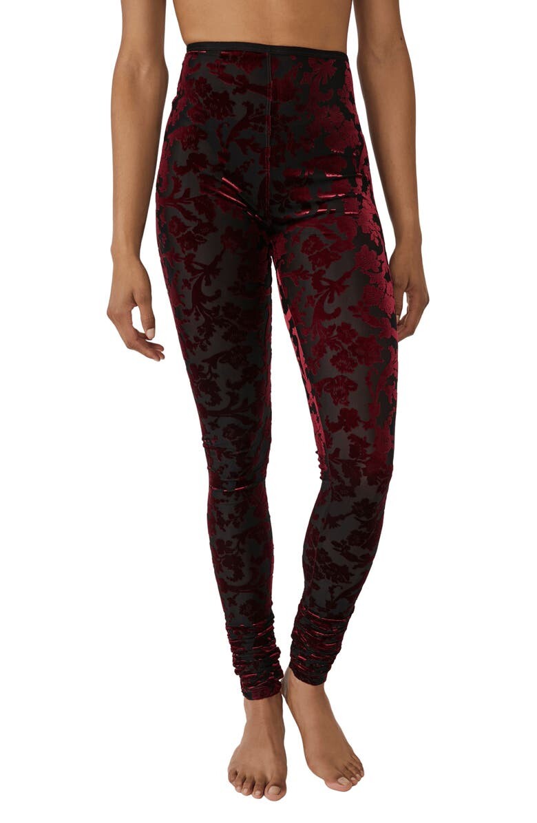 

Бархатные леггинсы с высокой талией Magic Hour Burnout FREE PEOPLE