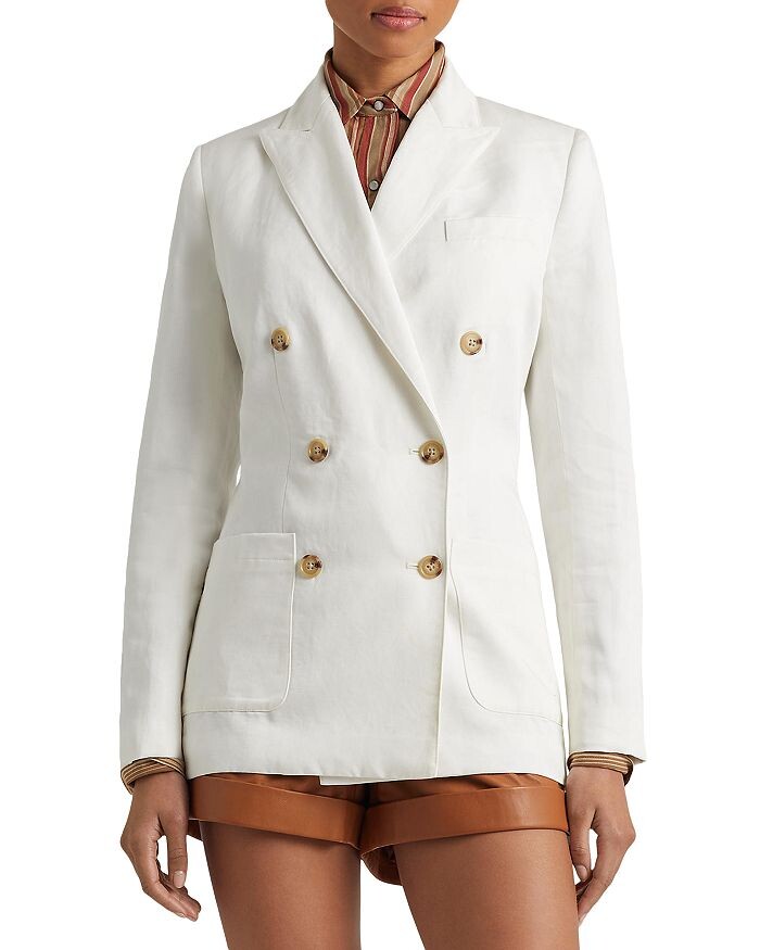 

Двубортный блейзер из твила Ralph Lauren