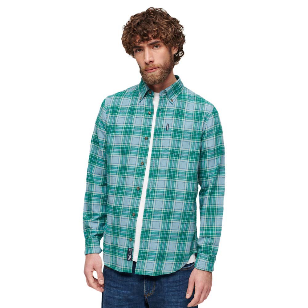 Рубашка с длинным рукавом Superdry Vintage Check, зеленый