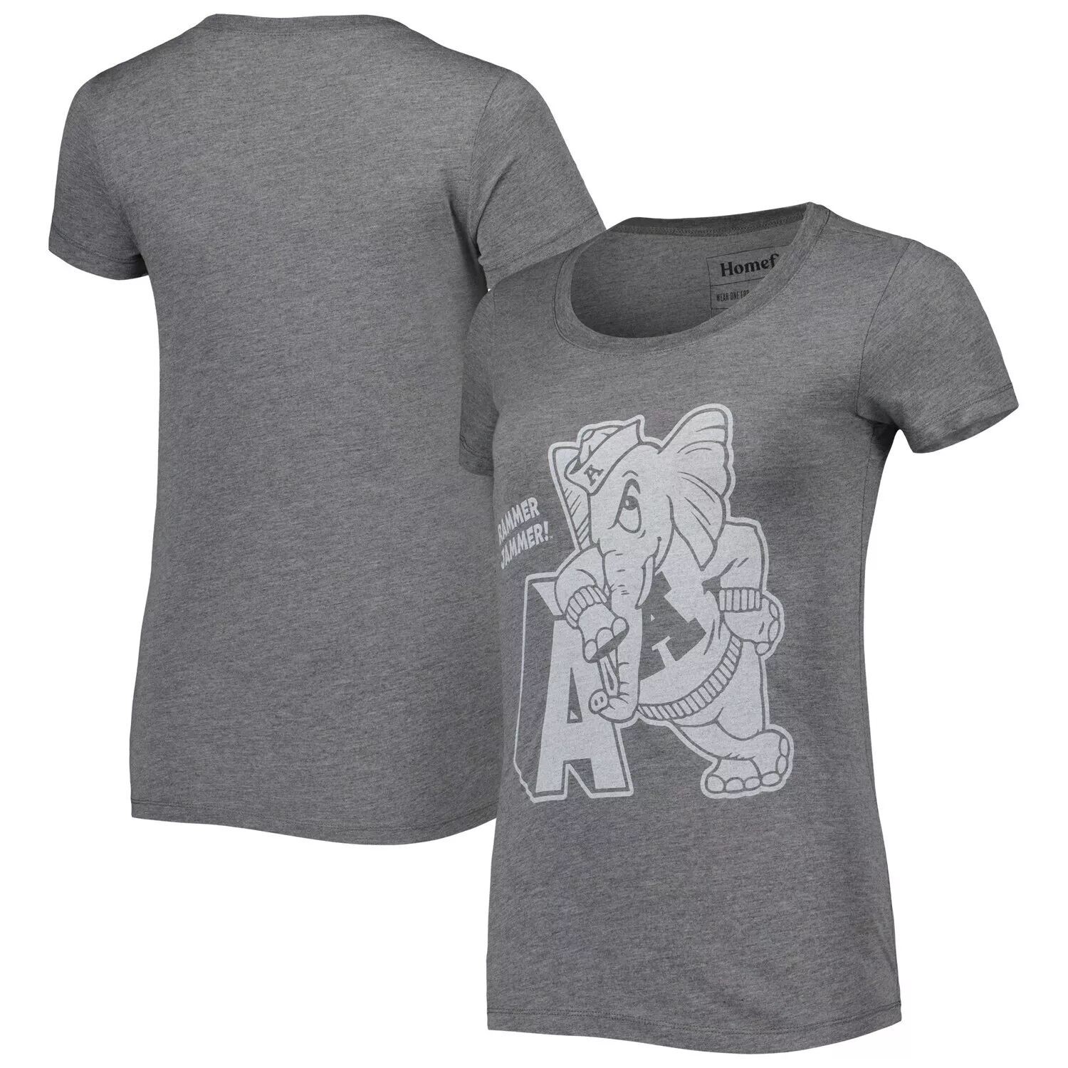 

Женская футболка Homefield Heathered Grey Alabama Crimson Tide Vintage Rammer Jammer Tri-Blend