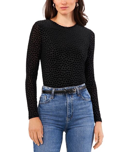 

Топ с длинными рукавами и принтом VINCE CAMUTO, цвет Black
