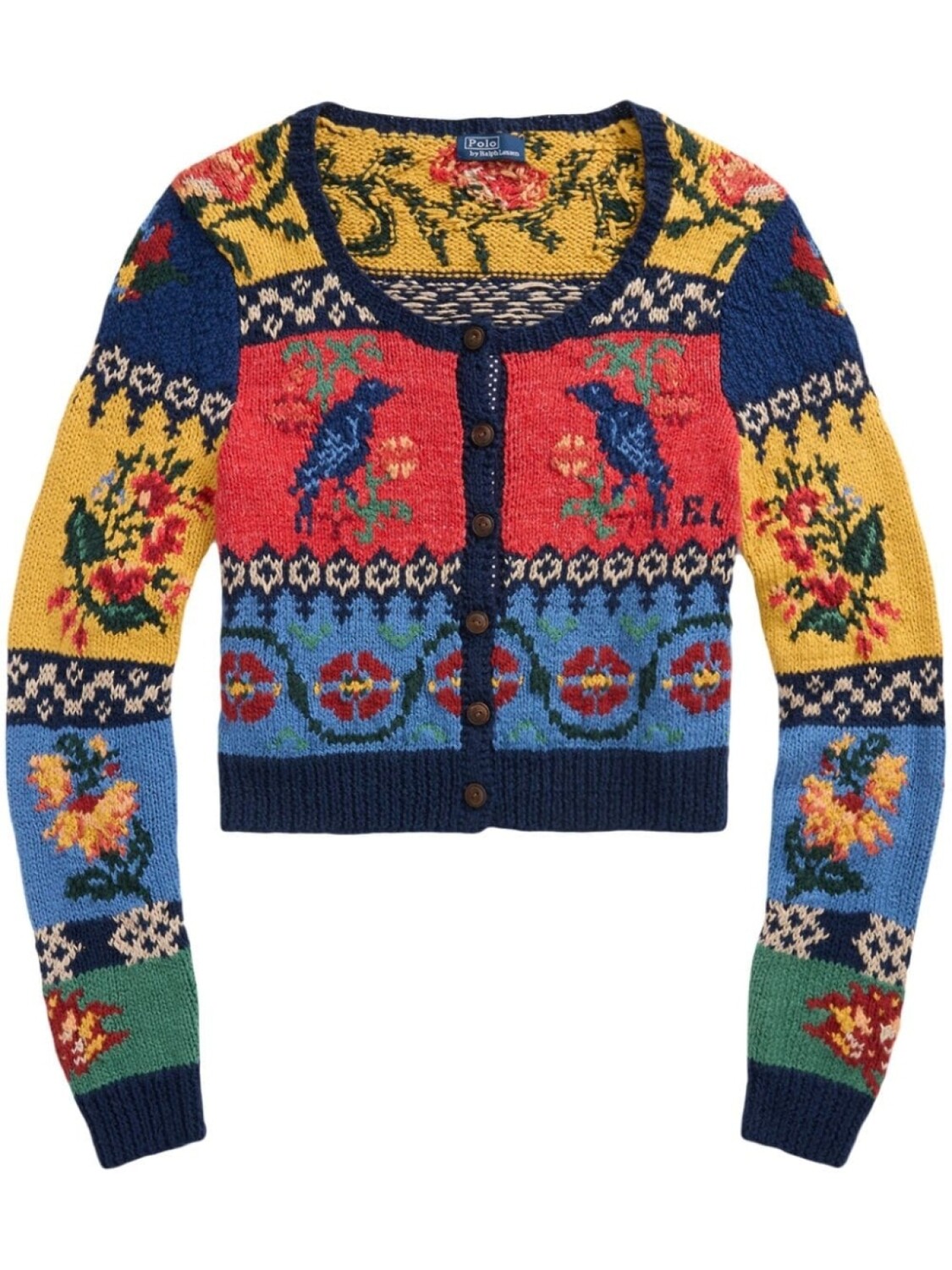 

Polo Ralph Lauren кардиган вязки интарсия с длинными рукавами, синий